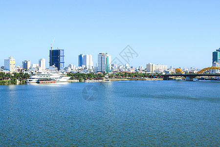 越南大南Da Nang的汉河景象旅行反射色调天空蓝色天际城市雕像地标景观图片