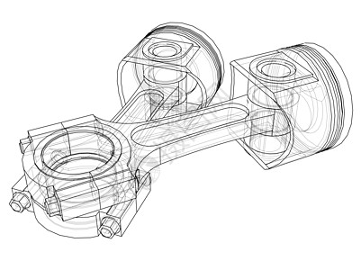 活塞草图  3 的矢量渲染技术草稿创造力圆圈引擎发动机工具工程师绘画工程图片