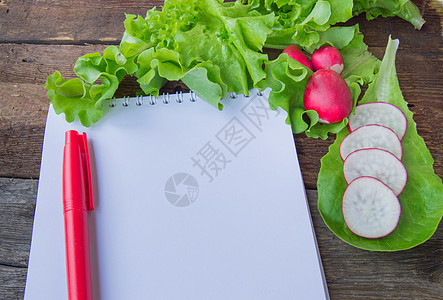 健康饮食 饮食 生菜 Notpad 复制空间的概念图片