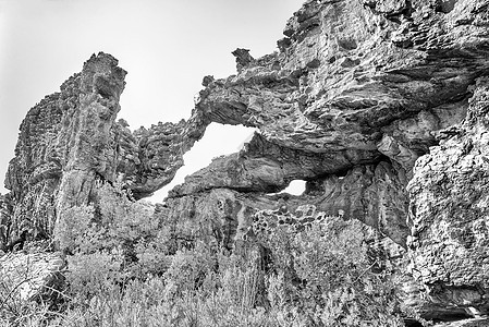 克朗威廉附近Cederberg山的Cederberg山脉河边拱门图片