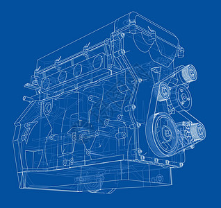 发动机草图  3 的矢量渲染绘画服务蓝图插图齿轮汽车墨水打印燃烧力量图片