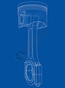活塞草图  3 的矢量渲染曲轴阀门工程师运动工程插图发动机创造力力量工具图片