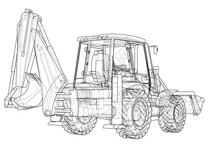 背动式装载铲示意图工程师拖拉机运输建造业机件创造力陆地力量车辆矿业图片