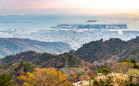 从罗科山边的神户港图片