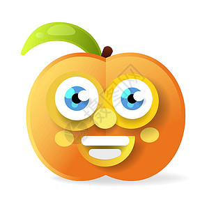 白背景孤立的Emoji Peach果类图片