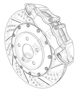 刹车盘轮廓  3 的矢量渲染车轮光盘机械车辆项目维修磁盘绘画工程休息图片