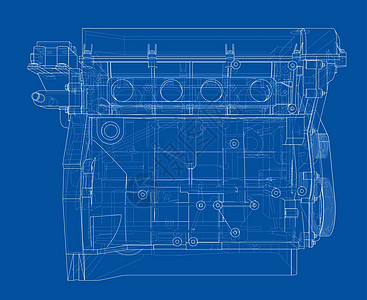 发动机草图  3 的矢量渲染打印车辆剪影服务绘画齿轮技术工程机器项目图片