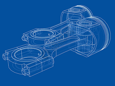 活塞草图  3 的矢量渲染技术创造力圆圈汽车工程工程师绘画草稿工具力量图片