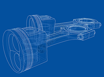 活塞草图  3 的矢量渲染绘画运动汽车设计师等距发动机草稿工程圆圈工程师图片