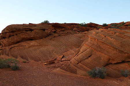 在日落时 紧贴着红沙石岩石 马修本德亚利桑那州图片