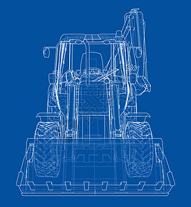 背动式装载铲示意图拖拉机技术矿业建造业草图车轮绘画工程师力量运输图片
