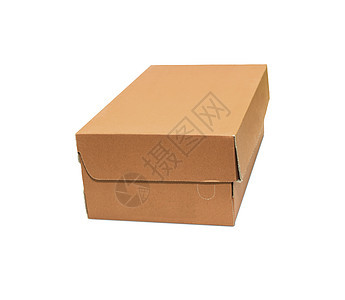 在白背景上隔离盖子的纸箱购物包装盒子立方体纸板贮存商品纸盒棕色空白图片