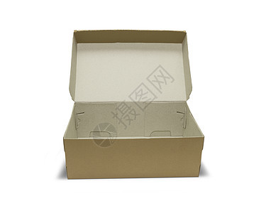 在白背景上隔离盖子的纸箱正方形商品纸盒贮存包装空白盒子纸板礼物棕色图片