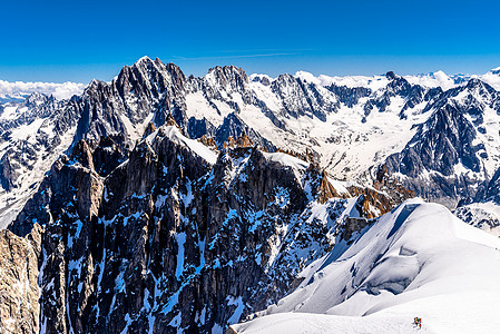 法国阿尔卑斯 上萨瓦伊 勃朗山首脑全景季节顶峰旅游旅行高度滑雪冰川车站图片