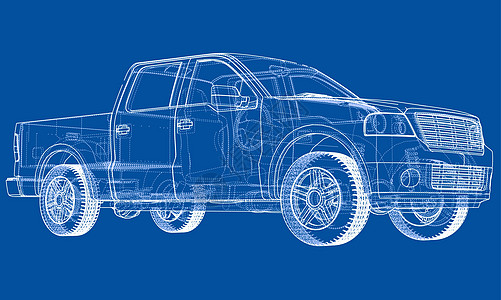 矢量汽车剪影 渲染图 3驾驶墨水维修草图商业服务项目运输插图引擎图片