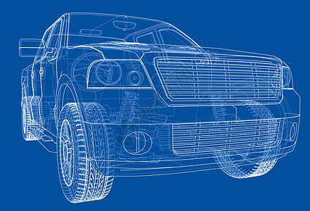 矢量汽车剪影 渲染图 3维修技术引擎驾驶运输墨水项目蓝图插图服务图片