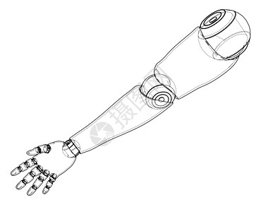 EV3机器人机器人手轮廓  3 的矢量渲染绘画电子人机器技术人工智能科学电子产品工具工程师工程设计图片