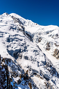 法国阿尔卑斯 上萨瓦伊 勃朗山高度顶峰地块首脑奢华旅游蓝色岩石冰川天空图片