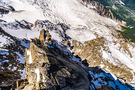 法国阿尔卑斯 上萨瓦伊 勃朗山岩石旅游顶峰高度吸引力登山旅行地块蓝色阳光图片