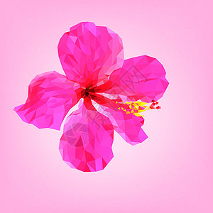 粉红色的象形花朵多边形图片