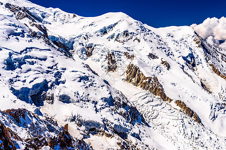 法国阿尔卑斯 上萨瓦伊 勃朗山车站蓝色旅行地块奢华顶峰场景滑雪高度冰川图片