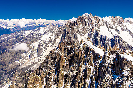 法国阿尔卑斯 上萨瓦伊 勃朗山场景旅行全景高度蓝色顶峰车站天空旅游季节图片