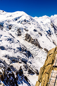 法国阿尔卑斯 上萨瓦伊 勃朗山地块高度天空冒险吸引力登山场景登山者旅游顶峰图片