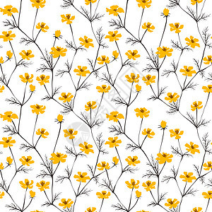 抽象的黄色花朵无缝背景图片