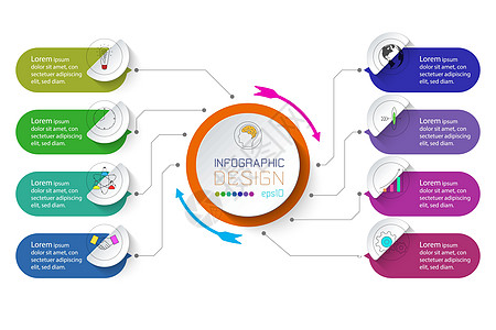 商业信息 8步组织横幅插图战略圆圈数据网络技术推介会图表图片