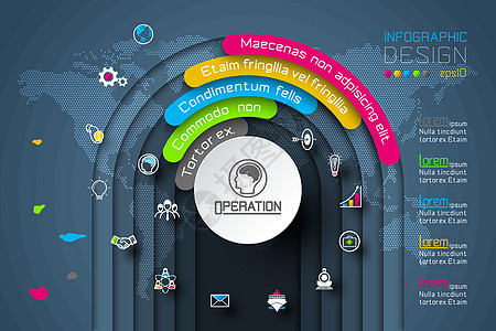 商业信息图表圆折纸与阴影样式矢量图横幅小册子数字创造力流程推介会标签网络插图技术图片