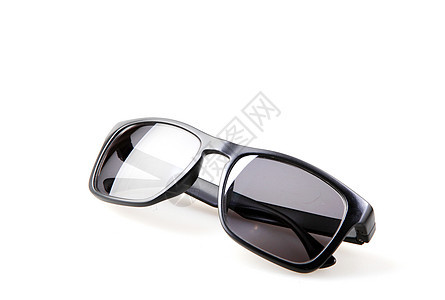 白背景上孤立的黑太阳镜白色配饰眼睛太阳阳光风镜防御紫外线调子眼镜图片