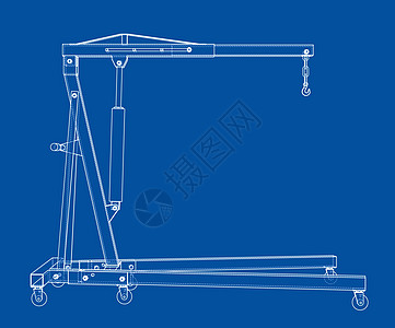 发动机起重机轮廓  3 的矢量渲染运输机械机器风俗绘画蓝图吊具工具草图车库图片