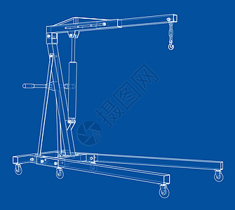 发动机起重机轮廓  3 的矢量渲染工程大纲运输检查维修机械升降机风俗服务工具图片