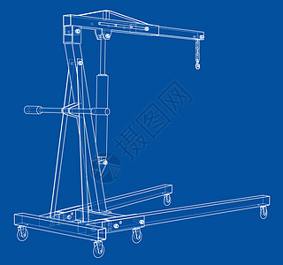 发动机起重机轮廓  3 的矢量渲染风俗工具吊具机器草图电梯汽车大纲车库绘画图片