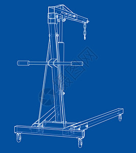 发动机起重机轮廓  3 的矢量渲染机械工业插图蓝图车站升降机工具车库维修汽车图片