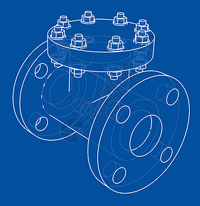 工业阀门大纲  3 的矢量渲染管道气体工程绘画化学品植物草图工厂制造业旋转图片