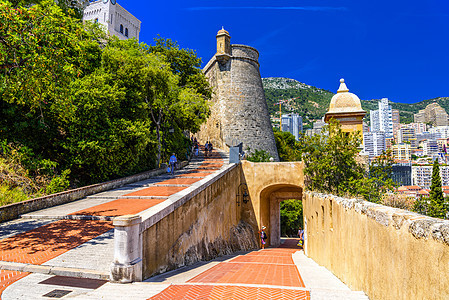 王子宫在Fontvielle MonteCarlo 摩纳哥 Cote dAzur城市王子旅行历史性庭院历史建筑遗产大教堂地标图片