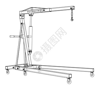 发动机起重机轮廓  3 的矢量渲染运输电梯工业草图服务吊具机器绘画蓝图维修图片