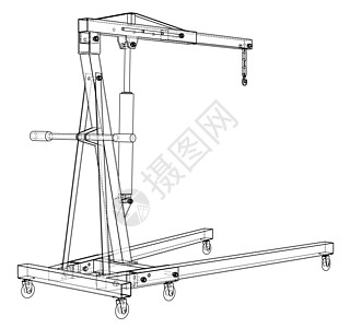 发动机起重机轮廓  3 的矢量渲染机械大纲运输工程工具汽车车库电梯维修草图图片