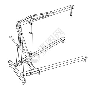 发动机起重机轮廓  3 的矢量渲染运输服务维修工程工业机器工具绘画大纲车库图片