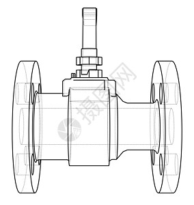 工业阀门大纲  3 的矢量渲染螺栓草图植物制造业插图工程龙头旋转绘画化学品图片