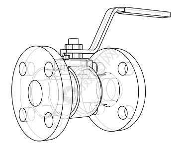 工业阀门大纲  3 的矢量渲染绘画工程气体化学品管道插图旋转管子制造业技术图片