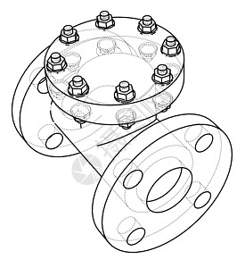 工业阀门大纲  3 的矢量渲染气体植物龙头草图绘画工厂工程制造业化学品螺栓图片
