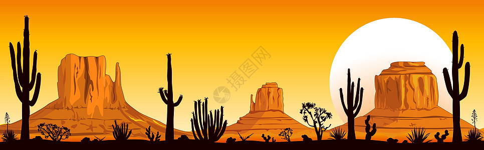 亚利桑那沙漠的日落图片