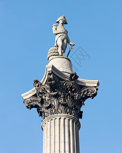 Trafalgar广场内Nelson的顶部专栏图片