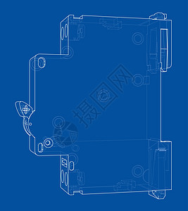 自动断路器概念 韦克托草图工程路器控制插图电路断路器活力安全渲染图片