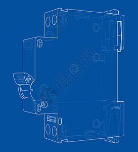 自动断路器概念 韦克托渲染开关柜断路器控制工程保险丝安全活力技术电气图片