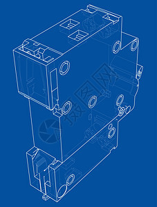 自动断路器概念 韦克托力量开关柜插图技术保险丝控制板电气渲染活力路器背景图片