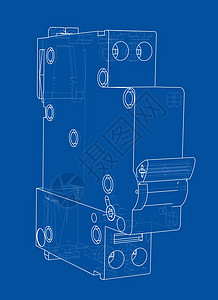 自动断路器概念 韦克托电路渲染电气保险丝电缆控制板工程插图控制力量图片