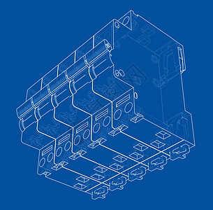 自动断路器概念 韦克托草图盒子活力电缆电路控制板工程安全保险丝路器图片